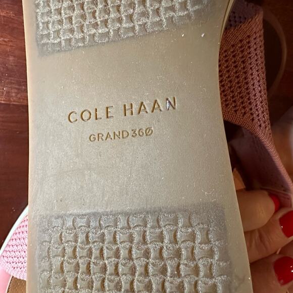 Cole Haan Mikaela Knit Rose Stitchlite Leather Trim Sandal 10 1/2 Shoe 10.5 - Picture 8 of 10